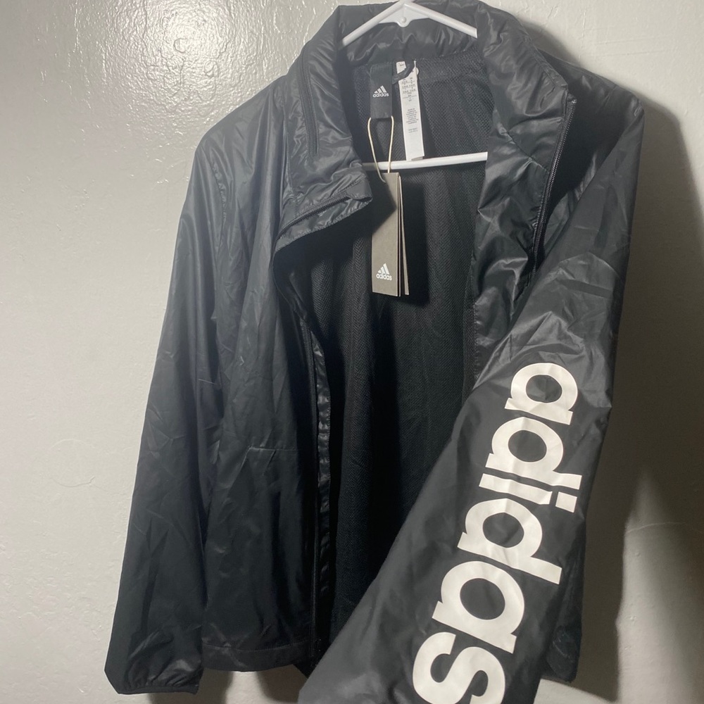 adidas windbreaker with hood zip up